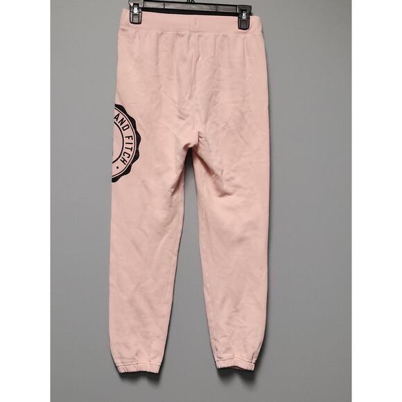 Abercrombie & Fitch Sweatpants Kids 11/12 PInk Logo Fleece NWOT Drawstring - Picture 2 of 9